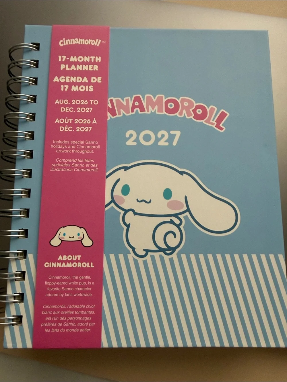 NWT….Sanrio Cinnamoroll 2027 Planner in Light Blue and Pink